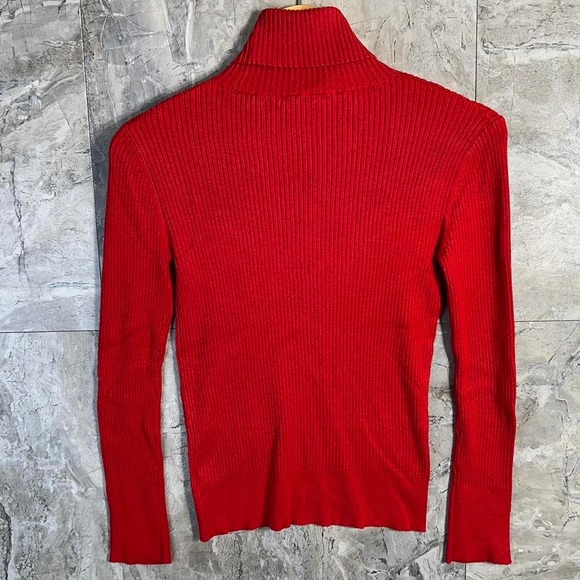 Red‎ ribbed turtleneck sweater Kids Small 4-6  #retro - Picture 5 of 5